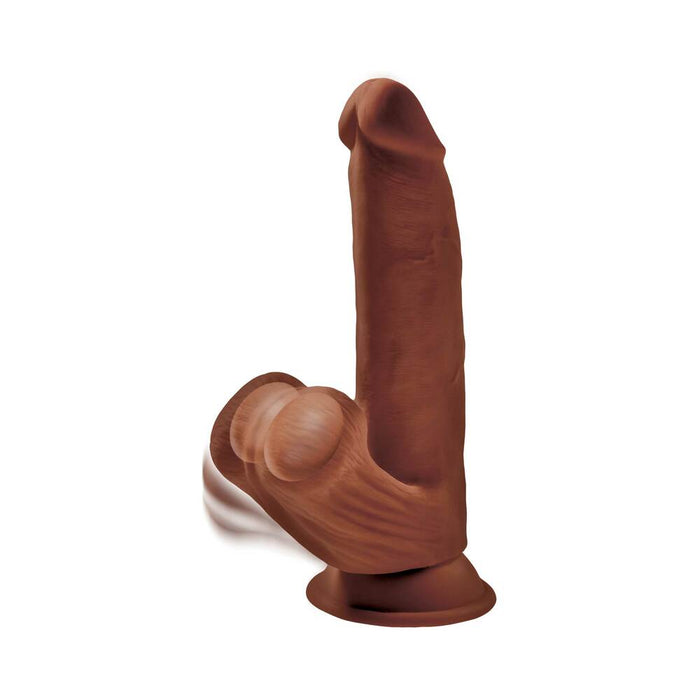 King Cock Plus 8 In. Triple Density Cock With Swinging Balls Brown - SexToy.com