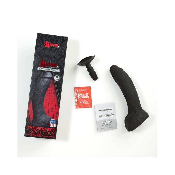 Kink The Perfect P-Spot Cock 9 inches Black Dildo | SexToy.com