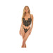 Kinsley Rigid Eyelash Lace & Mesh Padded Cup Bustier & Panty Black Xl - SexToy.com