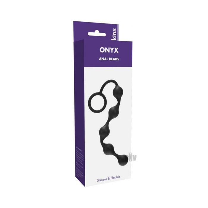 Kinx Onyx Anal Beads Black - SexToy.com