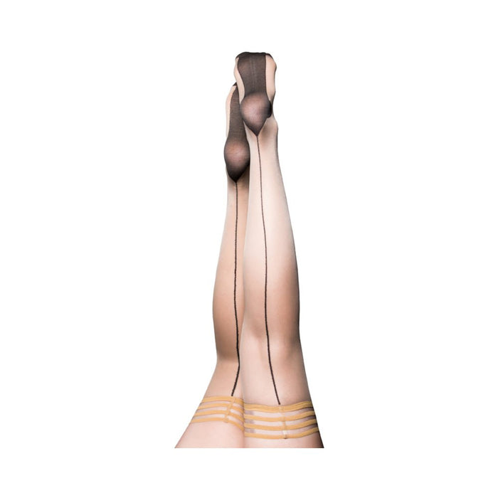 Kixies Ruby Nude Black Back Seam Size A | SexToy.com