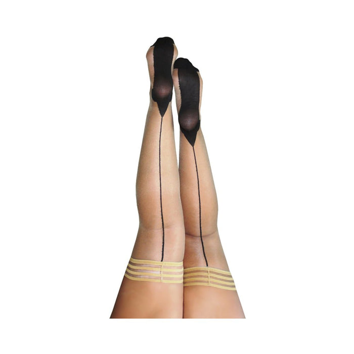 Kixies Ruby Nude Black Back Seam Size C | SexToy.com