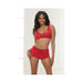 Knit Bralette & Cheeky Shorts Flame Scarlet Xl - SexToy.com