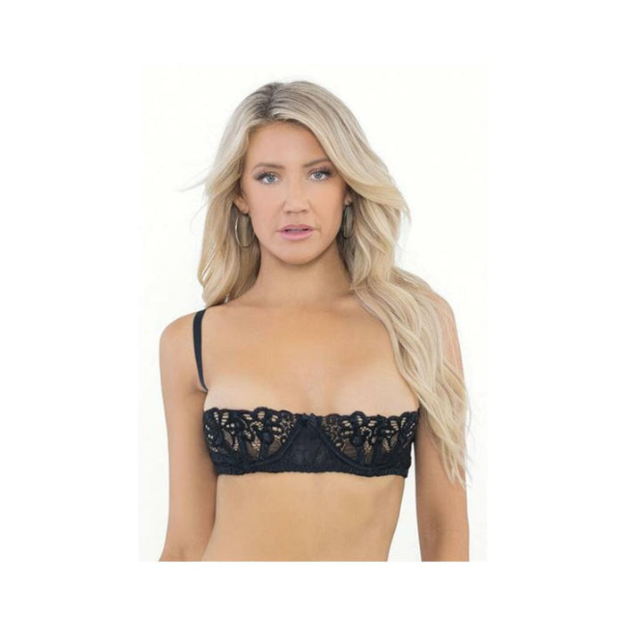 Lace Bra W/underwire Boning Cups Black 32 - SexToy.com