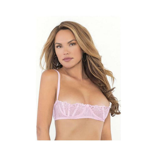 Lace Bra W/underwire Boning Cups Pink 32 - SexToy.com