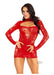 Lace Keyhole Mini Dress Gloves Os Red - SexToy.com