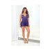 Lace & Mesh Babydoll & G-string Midnight Purple Lg - SexToy.com