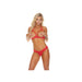 Lace Open Cup Bra With Crotchless Panty Red O/S - SexToy.com