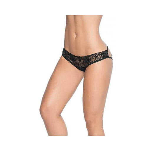 Lace Panty W/back Cage Black Md - SexToy.com