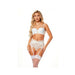 Lace & Pearl Bra, Garter Belt & Thong White Sm - SexToy.com