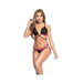 Lace Top W/animal Print Strap & Jockstrap Thong Black/neon Pink M/l - SexToy.com