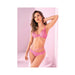 Lace Underwire Bra & Strappy Open Back Panty Sunset Pink S/m - SexToy.com