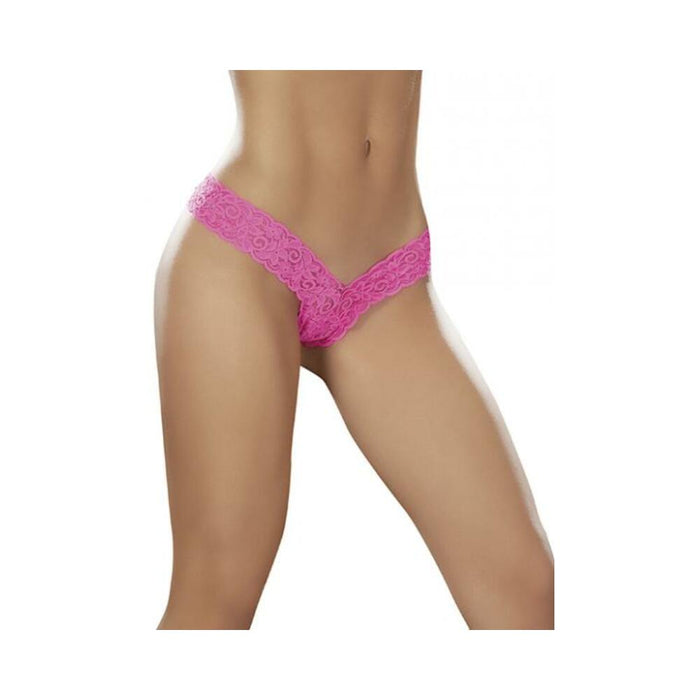 Lace V Front Boy Short Hot Pink Md - SexToy.com