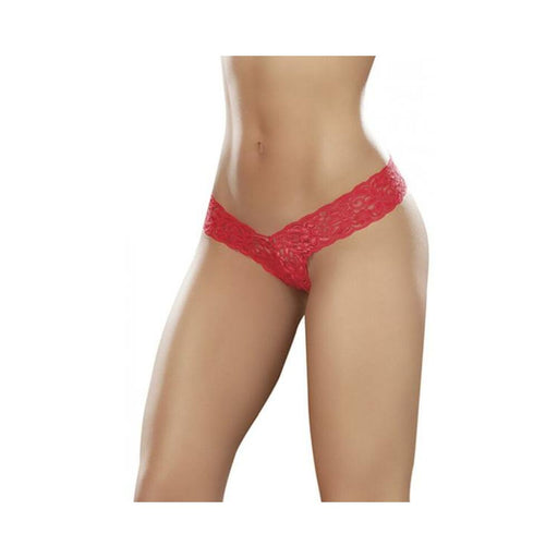 Lace V Front Boy Short Red Md - SexToy.com