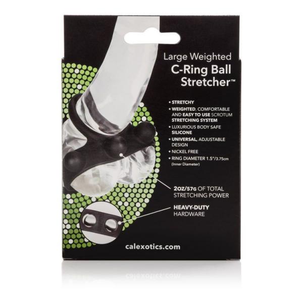 Large Weighted C Ring Ball Stretcher Silicone Black | SexToy.com