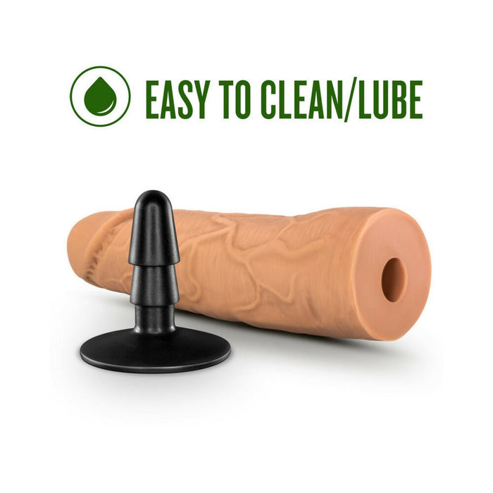 Lock On Dynamite Dildo With Suction Cup Adapter 7 In. Mocha - SexToy.com