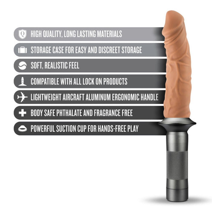 Lock On - Karbonite Dildo And Handle - Mocha - SexToy.com