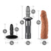 Lock On - Karbonite Dildo And Handle - Mocha - SexToy.com