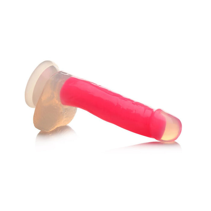 Lollicock Glow-in-the-dark 7 In. Silicone Dildo With Balls Pink - SexToy.com