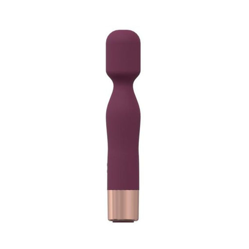 Loveline Glamour 10 Speed Mini-wand Silicone Rechargeable Waterproof Burgundy - SexToy.com