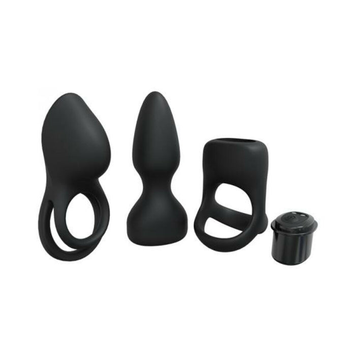 Loveline Pleasure Kit 10 Speed Silicone Rechargeable Waterproof Black - SexToy.com