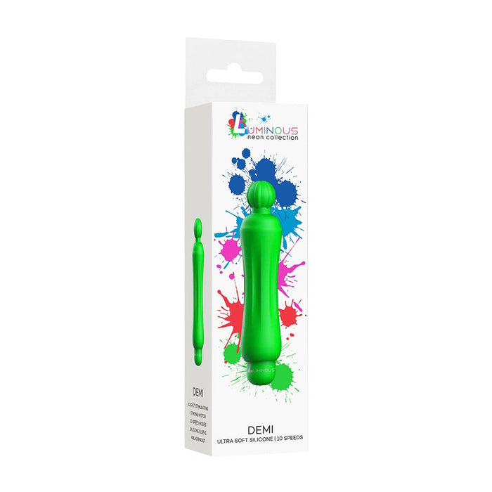 Luminous Demi Abs Bullet With Silicone Sleeve 10-Speeds Green - SexToy.com