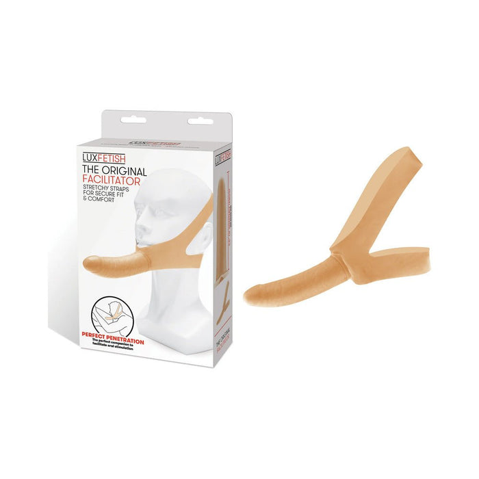 Lux Fetish The Original Facilitator Chin Strap-on - Cream - SexToy.com