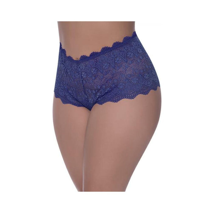 Magic Silk Berrylicious Split Crotch Lace Boyshort Blueberry Queen Size | SexToy.com