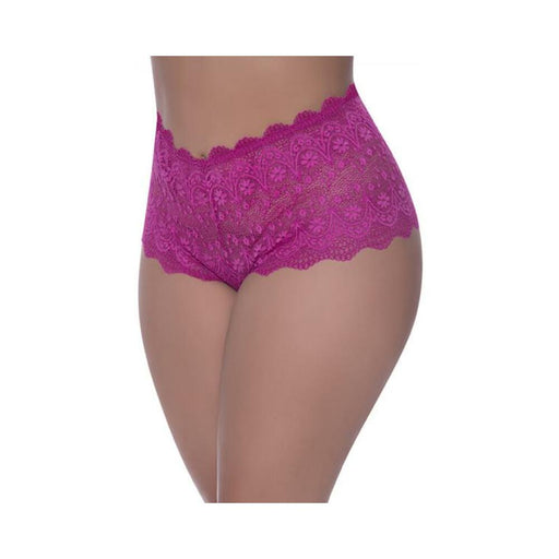 Magic Silk Berrylicious Split Crotch Lace Boyshort Raspberry Queen Size | SexToy.com