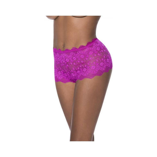 Magic Silk Berrylicious Split Crotch Lace Boyshort Raspberry S/m | SexToy.com