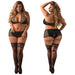 MAGIC SILK Black Magic Keyhole Crop Bralette & Boy Short Set-Black QUEEN - SexToy.com