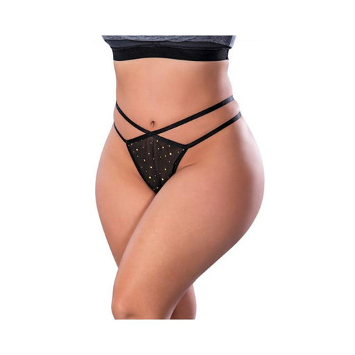 Magic Silk Glitz & Glam Split Crotch Thong Black Queen Size - SexToy.com