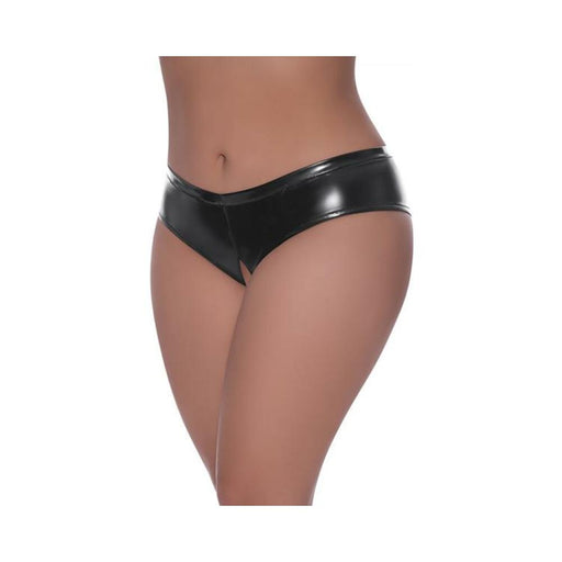 Magic Silk Hard Candy Low Rise Split Crotch Boyshort Black Queen Size - SexToy.com