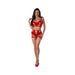 Magic Silk Holidaze Bralette, High Waist Panty Set With Removable Garters Red L/xl - SexToy.com