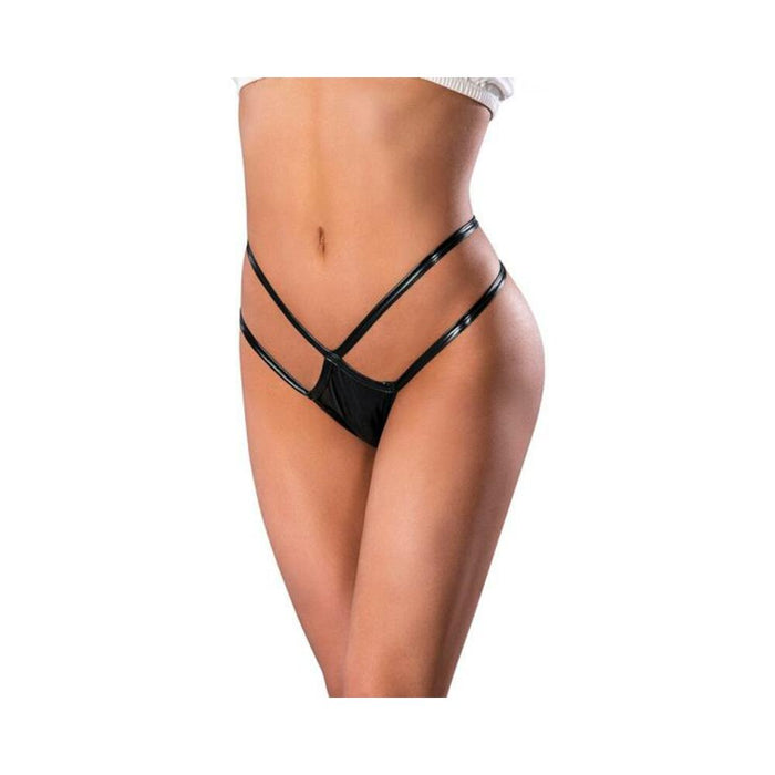 Magic Silk Liquid Onyx Crotchless Panty Black L/xl - SexToy.com