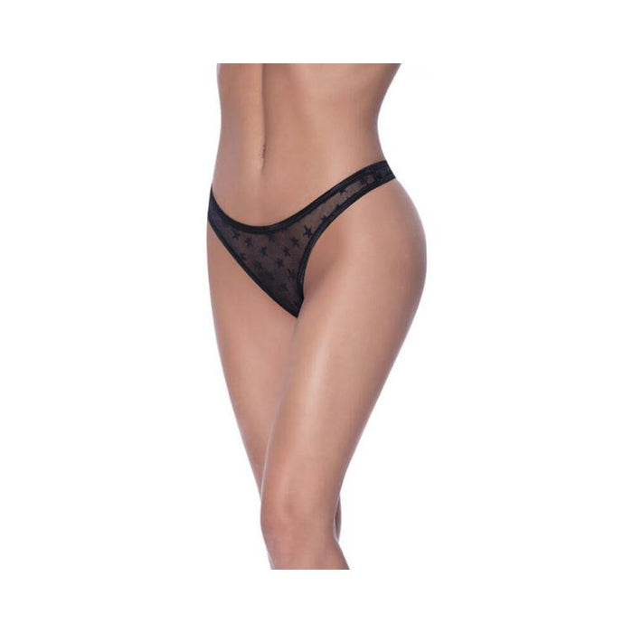 Magic Silk Love Star High Leg High Waist Micro Tanga Black L/xl | SexToy.com