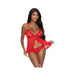 Magic Silk Ooh La Lace Babydoll & Split-crotch Panty Set Red L/xl | SexToy.com