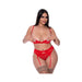 Magic Silk Ooh La Lace Demi Bra, Garter & Tanga Set Red Queen | SexToy.com