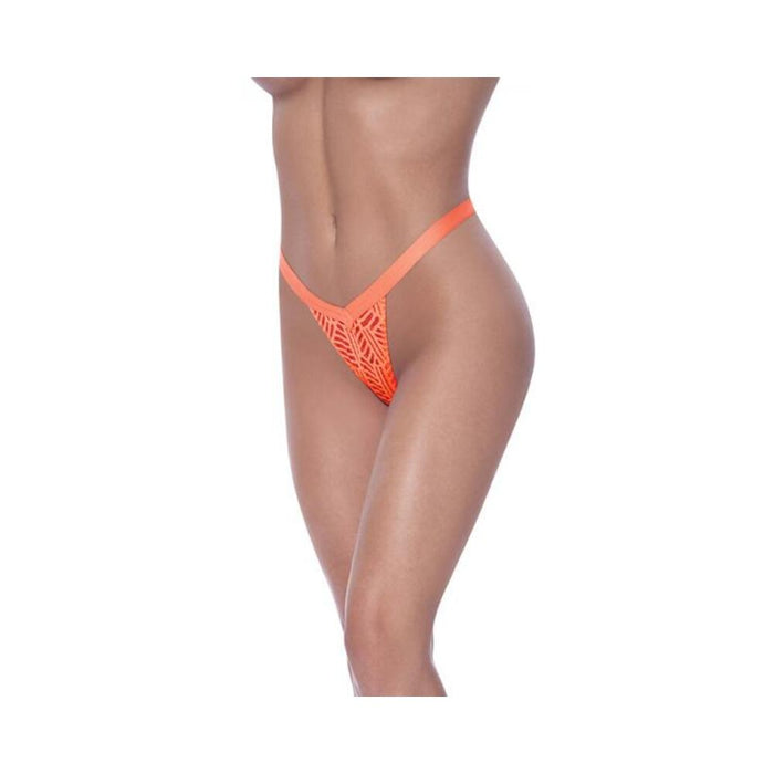 Magic Silk Rude Awakening Split Crotch Thong Neon Orange S/m | SexToy.com