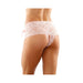 Magnolia Crotchless Lace Boyshort With Lace-up Panel Details Light Pink L/xl - SexToy.com