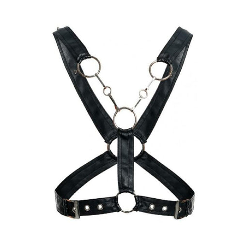 Male Basics Dngeon Cross Chain Harness Black O/s - SexToy.com