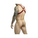 Male Basics Dngeon Cross Cock Ring Harness Red O/s (hanging) - SexToy.com