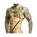 Male Basics Dngeon Cross Cock Ring Harness Yellow O/s (hanging) - SexToy.com