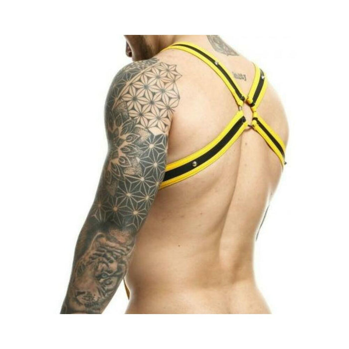 Male Basics Dngeon Cross Cock Ring Harness Yellow O/s (hanging) - SexToy.com