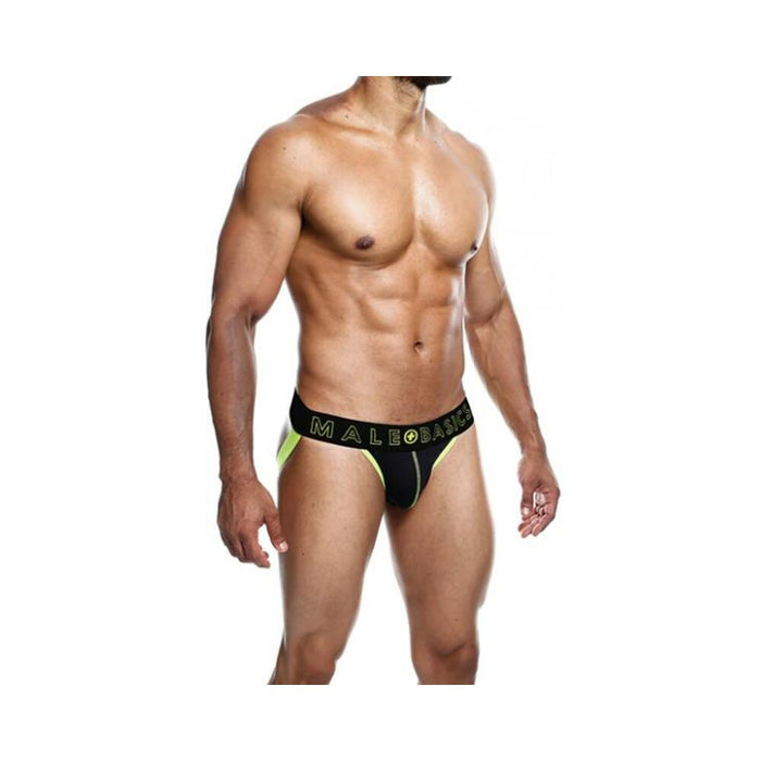 Male Basics Neon Jockstrap Neon Yellow Sm - SexToy.com