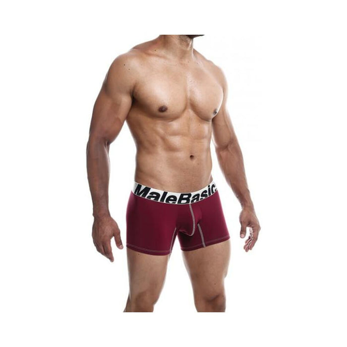 Male Basics Performance Boxer Burgundy Sm - SexToy.com