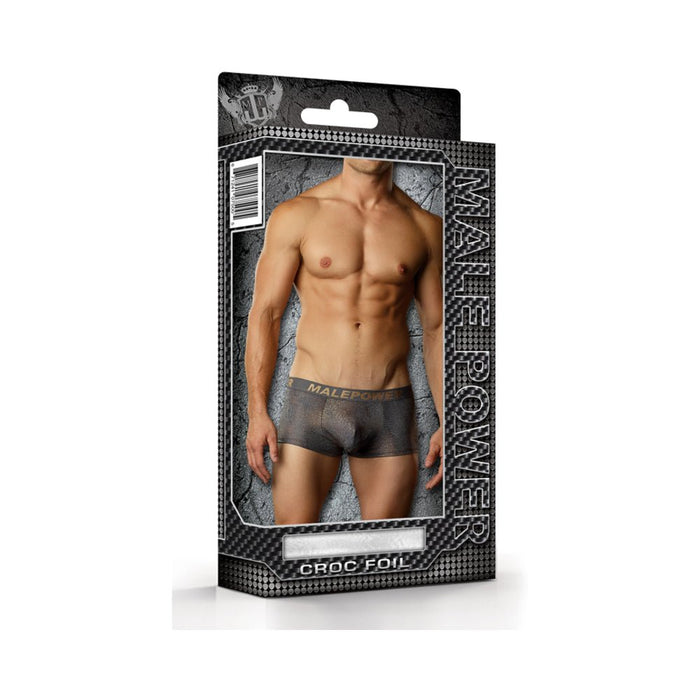 Male Power Croc Foil Mini Pouch Short Grey Lrg | SexToy.com