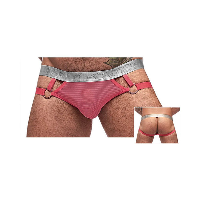 Male Power Mesh Rib Jock Ring Salmon L/xl | SexToy.com