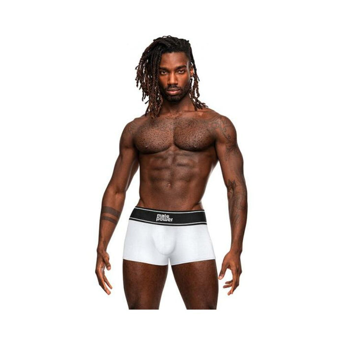 Male Power Modal Rib Pouch Short White S | SexToy.com