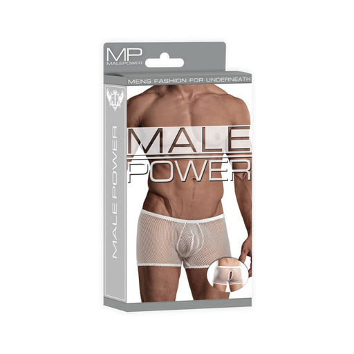 Male Power Stretch Net Peek-a-buns White L/xl | SexToy.com